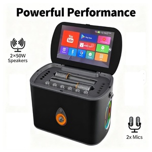 Máquina de Karaoke Familiar, Altavoz Bluetooth Portátil, Micrófonos Inalámbricos Dobles, Pantalla Táctil, Sistema de Sonido para Fiestas, para Niños y Adultos, para el Hogar - Product Image 1