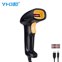 Pemindai kode batang YHD-1100L 1D, pemindai kode batang genggam Laser USB berkabel