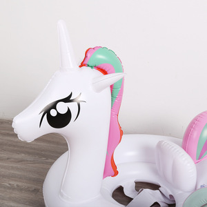 Inflatable Unicorn Swimming Ring For Child 120x100x60cm PVC Floatation Device Novelty Cartoon Design Pool Toy - Product Image 4