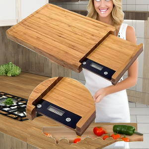 Planche à découper en bambou écologique personnalisable avec rainure de récupération des jus, épaisseur 1,5 cm, compatible lave-vaisselle pour la cuisine - Product Image 2