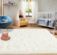 Modern Shaggy Carpets Rug for Boys Girls Dorm Nursery Home Decor Aesthetic, Upgrade Non-Slip Durable Cream White