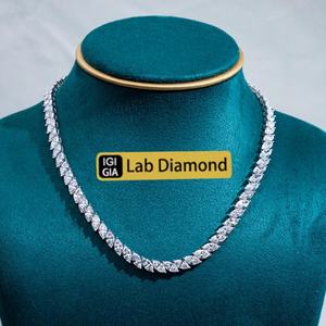 Collar de Tenis de Oro de 18k con Diamantes de Laboratorio de Corte Marquesa de 40cm, Joyería de Diamantes en Stock MSN-924 - Product Image 1