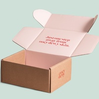 Boîte d'expédition en carton ondulé avec logo personnalisé, motif floral arc-en-ciel mignon, imprimé intérieur, boîte cadeau en carton avec plantes tropicales colorées