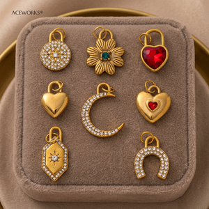 Gilded Romantic Charm | PVD 18K Gold Plated Stainless Steel Zircon <b>LOVE</b> Pendant Women's Jewelry Making Trendy Waterproof - Product Image 3