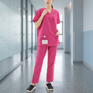 Ensembles de blouses médicales unisexes en jersey de coton, haut et pantalon d'infirmière, tenue de travail hospitalière, détection d'aiguilles, articles en stock - Product Image 3