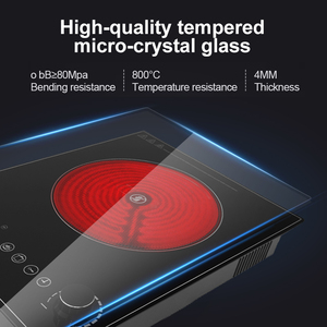 2200W Cuisinière électrique intégrée Plaque chauffante infrarouge Brûleur numérique à vapeur et à ébullition Table de cuisson en céramique Ménage - Product Image 5