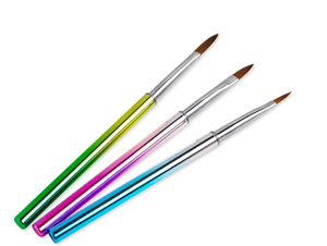Kit de 3 pinceaux à ongles en poils synthétiques avec manche dégradé personnalisé pour liner, peinture, dessin, manucure et nail art en salon - Product Image 5