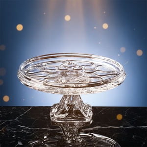 37.8cm ocean with base hollow flower Home Decoration Wedding crystal glass Candy Storage Container Glass Candy fruit bowl - Product Image 2