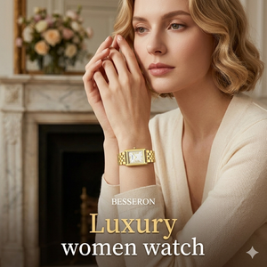 นาฬิกาควอตซ์หรูหราสำหรับผู้หญิง ดีไซน์หน้าปัดทรงเหลี่ยม สายสแตนเลสสตีล แฟชั่นใหม่ - Product Image 2