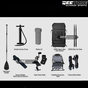 GeeTone Pédale de pêche en PVC renforcée pour la pêche en <span class=keywords><strong>kayak</strong></span> Pédale d'entraînement en point de chute Kayaks de pêche gonflables - Product Image 6