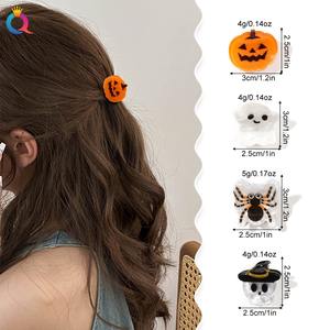 QIYUE Halloween Series Accessoires de cheveux pour femmes Petites pinces à cheveux en acrylique pour frange Pinces à cheveux élégantes pour Halloween - Product Image 3