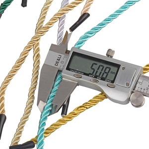 เชือกไนลอนแบบเป็นมิตรต่อสิ่งแวดล้อมสำหรับขายส่ง พร้อมหูจับแบบเกลียว ความยาว 38 ซม. ปลายพลาสติกขนาด 5 มม. สายรัดแบบเว็บบิ้ง ริบบิ้นสำหรับถือถุงของขวัญ - Product Image 4