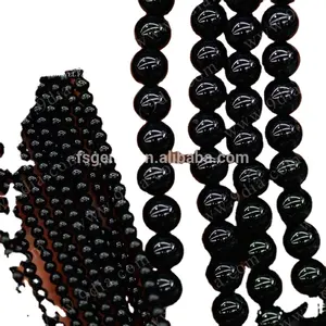 Wholesale Natural Stone Black Onyx Gem Stone Beads loose beads strand 4MM 6MM 8MM 10MM 12MM
