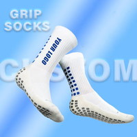 Chaussettes de football personnalisées avec logo, antidérapantes, 100% coton, pour hommes, vente chaude