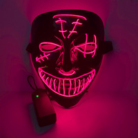 Vente chaude Halloween Led Light Up Effrayant Néon EL Fil Masque facial LED Glowing Purge cosplay masque