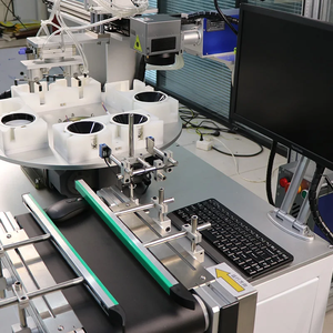 Machine de marquage laser à fibre optique avec caméra CCD, détection de type de plastique, bras robotique, table rotative et couvercle de lampe LED en plastique - Product Image 4
