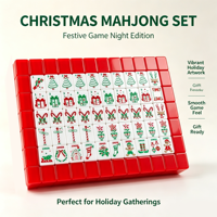 Ensemble de Mahjong Américain Moderne de Luxe, 160 Tuiles Acryliques, 4 Supports, Étui de Transport Étanche Portable avec Dés et Tapis