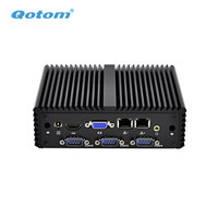Qotom - Carcasa Mini ITX Portátil Personalizada con Procesador J1900 de Cuatro Núcleos, Carcasa Delgada para Mini Ordenador, Mini PC