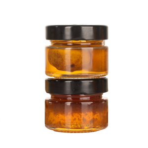 Frascos de Vidrio de 50 ml para Almacenamiento de Alimentos, <span class=keywords><strong>Miel</strong></span>, Mantequilla de Maní, Línea de Producción, Tapa Metálica Negra con Rosca, en Existencia - Product Image 1
