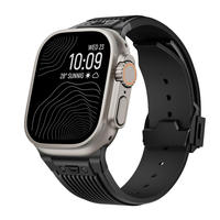 Bracelet de montre de luxe Maenwvo pour Ultra 2/S9, en silicone liquide souple, respirant, avec boucle ardillon en acier inoxydable, modèle TP13