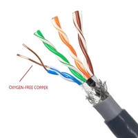 Câble de communication réseau Ethernet LAN Internet UTP FTP SFTP CAT5e CAT6 CAT6a, prix d'usine, 100m, PVC, intérieur