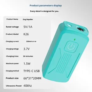 Mini répulsif ultrasonique <span class=keywords><strong>pour</strong></span> chien Stop Dog Barking <span class=keywords><strong>pour</strong></span> tous les chiens de tailles Portable, étanche et sans danger physique, portée de 32 pieds - Product Image 4