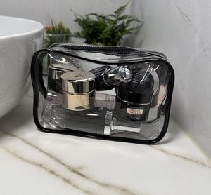 Custom Clear Fashion Cosmetic Bag Transparent PVC Storage Travel <b>Makeup</b> Beauty <b>Case</b> Zipper Closure Long Handle Large Capacity - Product Image 4