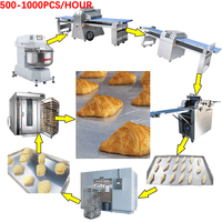 Machine de Ligne de Production Automatique de Croissants et Pâtisseries à Haute Capacité pour Boulangerie, 500-1000 Pièces/Heure