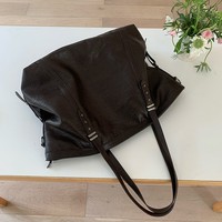Sac à bandoulière polyvalent grande capacité pour femme, style preppy, noir, en PU souple, avec fermeture éclair, sac fourre-tout décontracté, sac bandoulière tendance