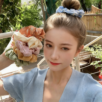 Vente en gros d'élastiques à cheveux à imprimé marguerite style Ins pour femmes et filles, accessoires de cheveux d'été