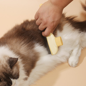 Dini Pet Self <b>Cleaning</b> Comb For Dogs ABS Material Detangling Hair Removal Massage Grooming <b>Tool</b> - Product Image 4