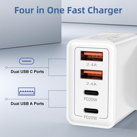 Adaptateur secteur multi-ports USB Type-C, prise EU/US/AU/UK, chargeur rapide PD 20W QC3.0, adaptateur 4 en 1, chargeur mural rapide de voyage