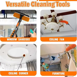 Ensemble de nettoyage de 12 pieds, outil de nettoyage <span class=keywords><strong>télescopique</strong></span> léger et écologique, <span class=keywords><strong>perche</strong></span> en aluminium réglable et extensible <span class=keywords><strong>pour</strong></span> la maison - Product Image 2