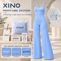 Combinaison de yoga à jambes larges pour femme, dos croisé à bretelles, tenue d'entraînement une pièce, fabrication sur mesure, marque privée, OEM, ODM