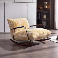 Fauteuil à bascule moderne et minimaliste avec éponge haute densité en tissu pour la maison, le bureau, la chambre, le salon, les loisirs