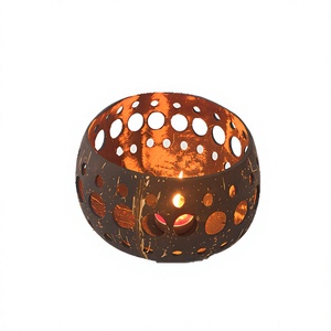 100% Handicraft Eco-Friendly Durable Biodegradable Coconut Shell Laser Engraved Candle Holder Tea Light Holder Easter Home Hotel - Product Image 1