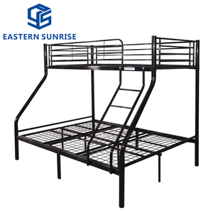 Прочная металлическая двухъярусная кровать для детской комнаты, размер <span class=keywords><strong>Twin</strong></span> Over Full, с сетчатым основанием из стали - Product Image 1