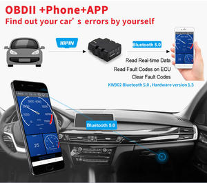 MAXOBD & Car Scanner APP universel voiture sans fil <span class=keywords><strong>OBD2</strong></span> Dongle KONNWEI KW902 <span class=keywords><strong>OBD2</strong></span> Bluetooth BLE <span class=keywords><strong>OBD2</strong></span> Scanner - Product Image 3