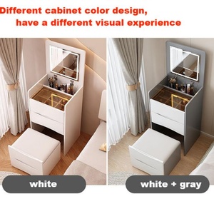 Cómoda Moderna Kelly con Cajones, Muebles de Dormitorio, Tocador Pequeño Nórdico con Espejo y Taburete - Product Image 4