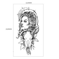 Черная реалистичная временная татуировка с изображением волка и тигра, механическая, водонепроницаемая, на всю руку, наклейка-тату для мужчин
