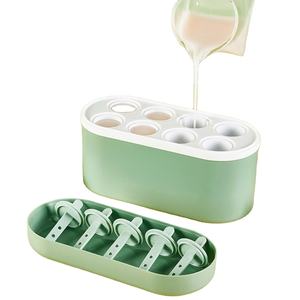 Moldes de Plástico para Helados de 8 Cavidades, Contenedor para Hacer Helados Caseros, Portátil, Seguro para Alimentos, Fácil de Limpiar, para Niños - Product Image 1