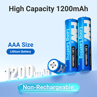 Batterie au lithium AAA HW FR03 en gros, 1,5 V, 1200 mAh, Li-FeS2, non rechargeable, durée de conservation de 20 ans, 12/24 pièces