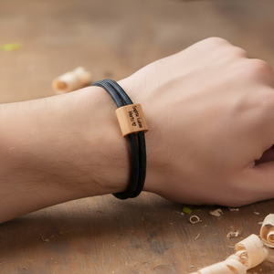 Braccialetto in Legno Personalizzato con Nome e Certificazione CE per <span class=keywords><strong>Uomo</strong></span>, Regalo Personalizzato per la Festa del Papà, San Valentino, Pasqua - Product Image 3