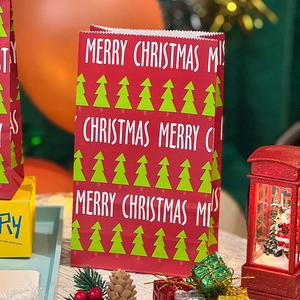 Meilleures ventes de sacs cadeaux en papier de Noël, sacs shopping en papier personnalisés avec logo, sacs en papier kraft brun et blanc bon marché - Product Image 2