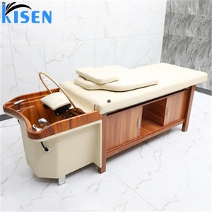 Sillón de Champú Moderno de Madera KISEN para Spa Capilar, Mueble de Salón con Lavabo para Terapia de Agua, Ideal para Uso Hospitalario, en Oferta - Product Image 1