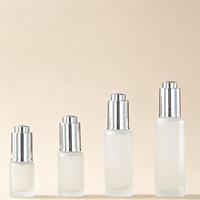 Flacons compte-gouttes cylindriques en verre dépoli vides 10-50 ml pour cosmétiques, huiles essentielles, aromathérapie, avec embout pompe à pression, écologiques