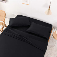 Ensemble de draps plats en fibres chimiques pour massage, personnalisé, 4 pièces, taille Twin, Full, Queen, King, pour hôtel et usage domestique