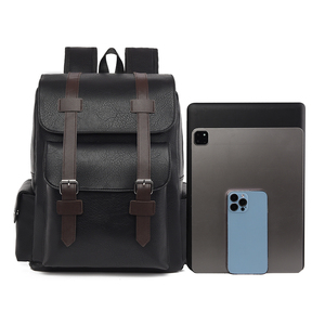 Custom <b>Large</b> Capacity Waterproof <b>Leather</b> Men's and Women's Business Laptop Pack Leisure SchoolPack Travel Laptop <b>Backpack</b> - Product Image 2