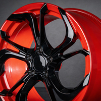 Jantes monobloc de luxe bicolores 5x114.3 en alliage d'aluminium forgé, design maillé 17-20 pouces pour voitures particulières