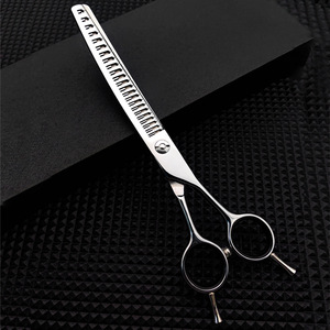Natural Teeth Pet Grooming Scissors with Hair Removal Rate 80% for <b>Thinning</b> Curved Chunker Japanese Professional Dog Scissors - Product Image 5